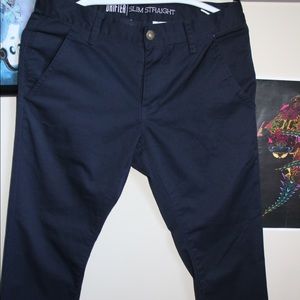 Free world  slim straight navy pants